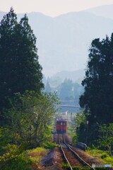 列車通過後の後ろ姿！