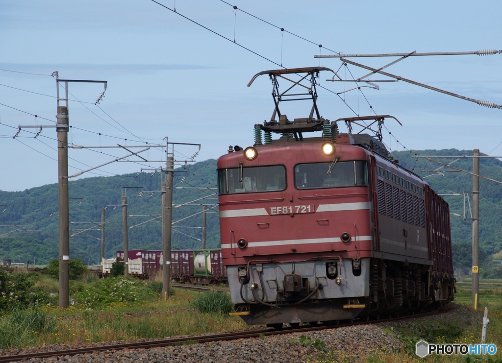 EF81牽引　日本縦貫貨物列車！