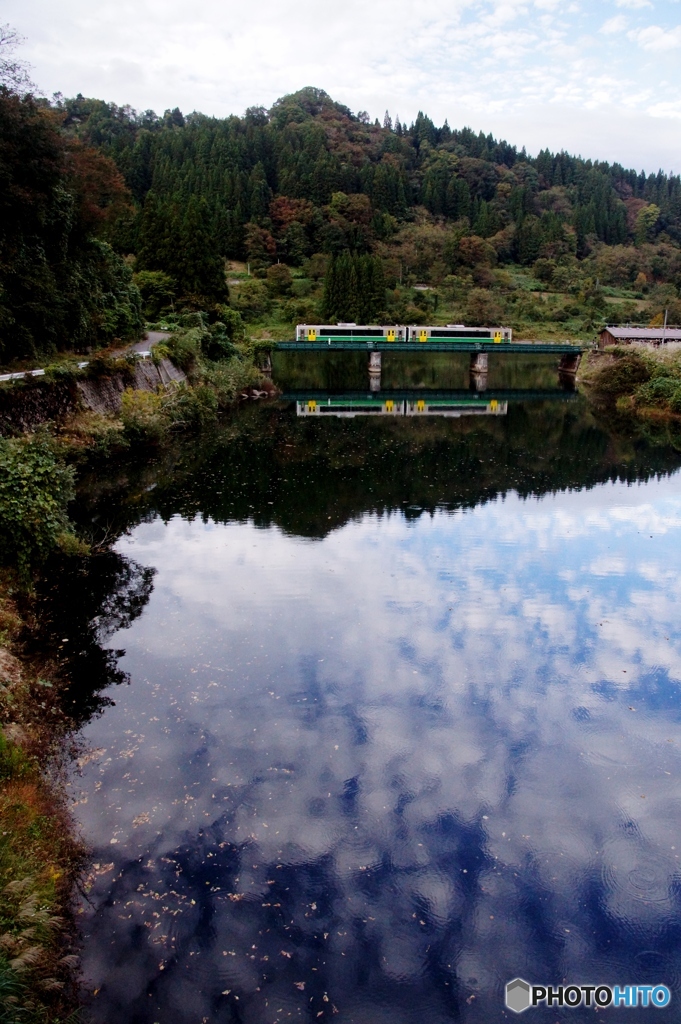 只見線とイワシ雲！