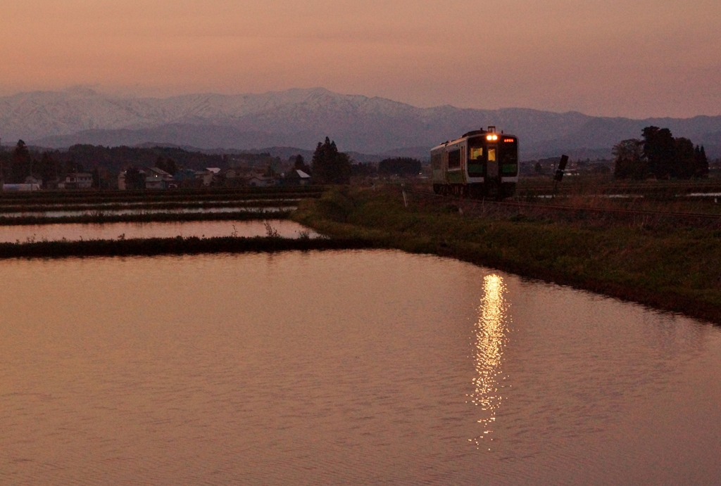 只見線夕景！②