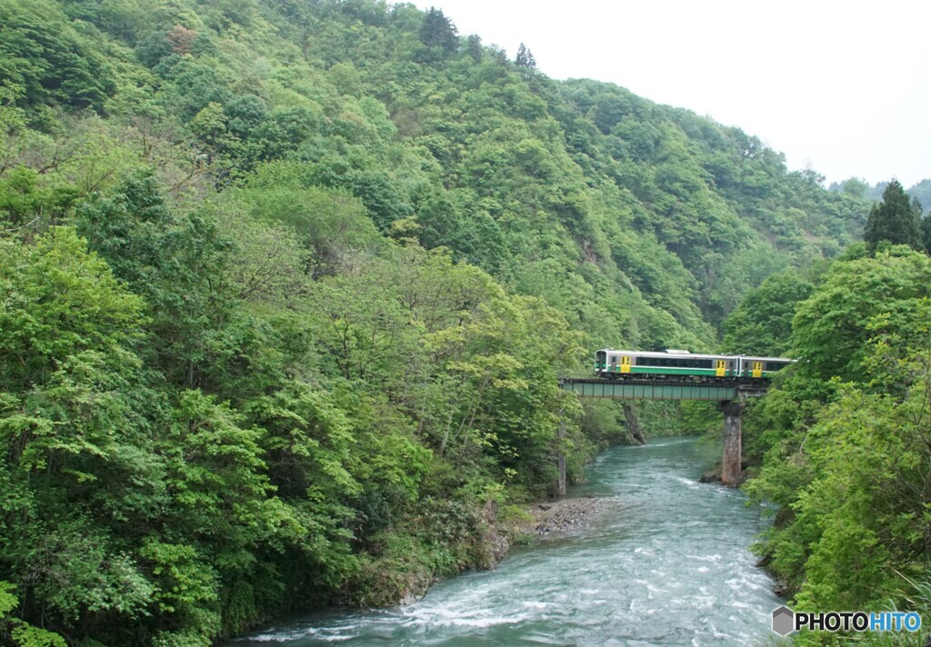 新緑の第３平石川橋梁！