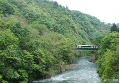新緑の第３平石川橋梁！