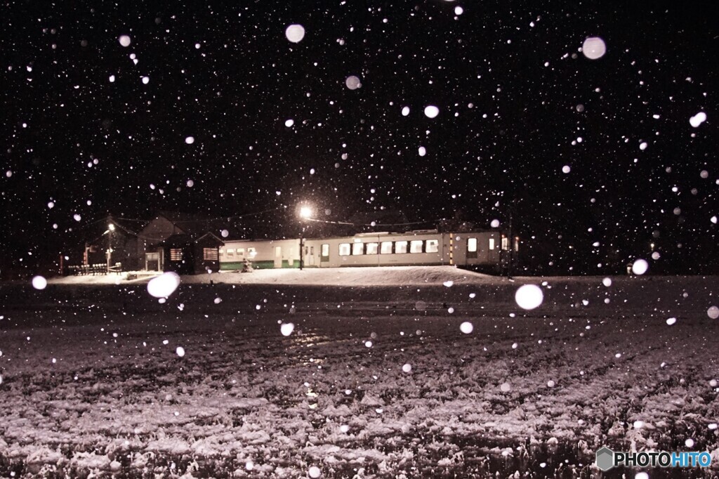 大雪の中を走る只見線！