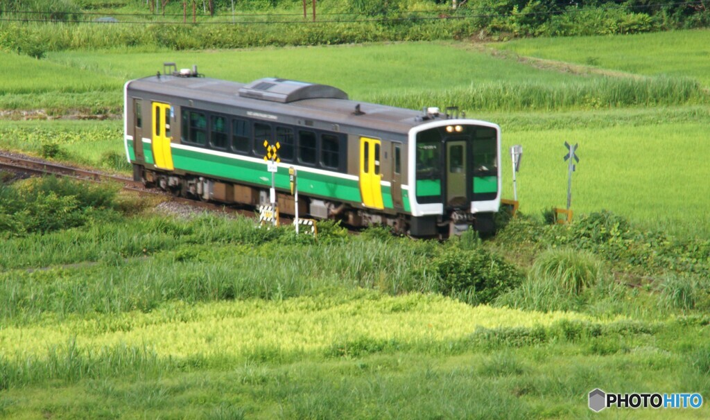 田舎踏切を通過！
