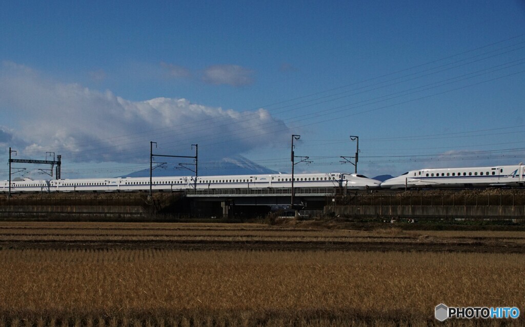 新幹線　離合の瞬間！