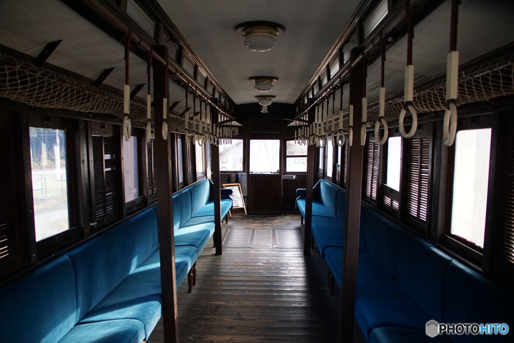 古典車両　元蒲原鉄道モハ１型車内！