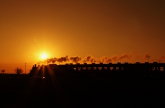 真岡鉄道の夕暮れスポット！