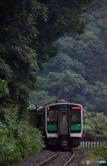 会津水沼駅出発後の後ろ姿！