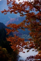 紅葉のフレーム！第２橋梁