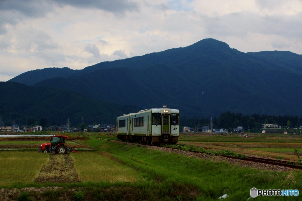 只見線　薮神～小出　田園風景！