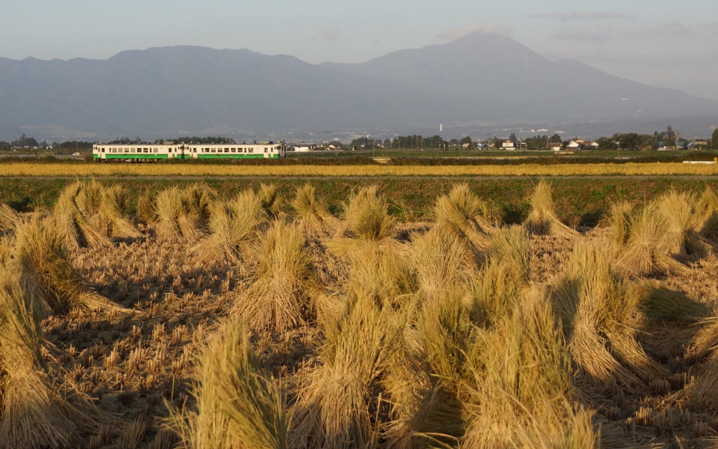 只見線＆磐梯山＆藁ボッチ