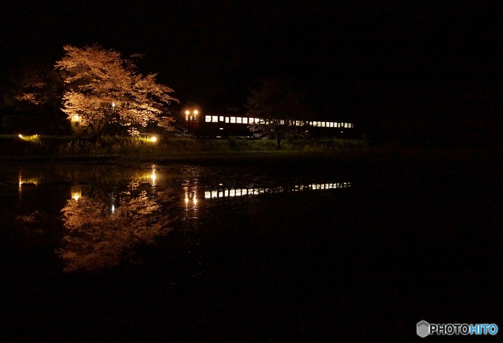 小湊鉄道　飯給駅　もう一つの夜桜撮影①