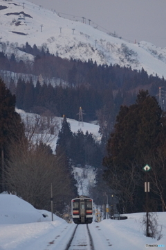 スキー場に向かう列車！