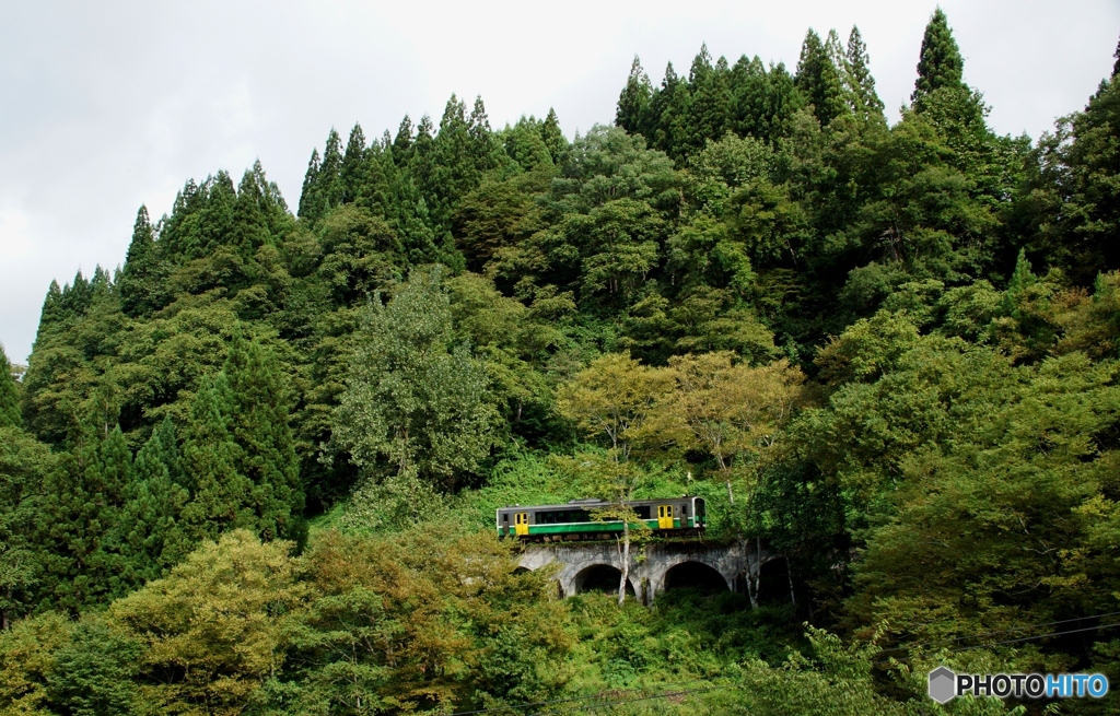 只見線　本名のめがね橋！