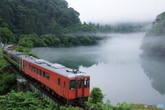 只見線　早戸駅周辺夢幻峡の風景！