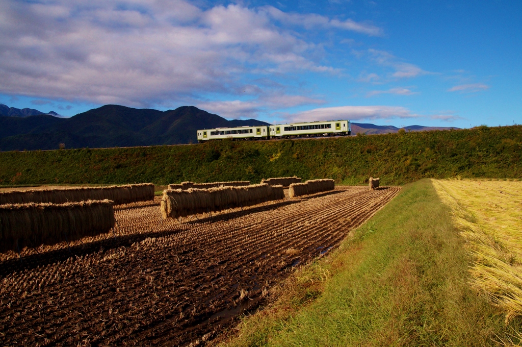 高原列車にハサガケ風景！②