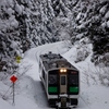 寒波による着雪が綺麗な沿線！②