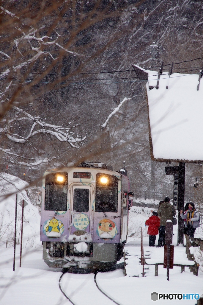 あいづ鉄道湯野上温泉駅旅情！