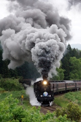 ばんえつ物語号三川駅発車！