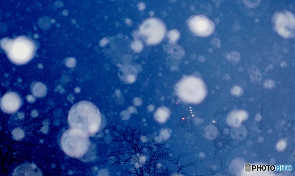 雪が降り続ける中の大白川俯瞰撮影！