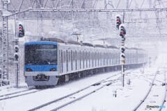 雪の中を走る小田急電車シリーズ4000系！