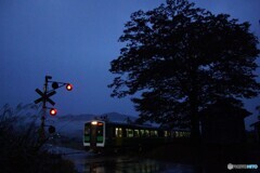 夜明け直後の只見線！