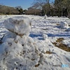 子供の置き土産！雪だるま