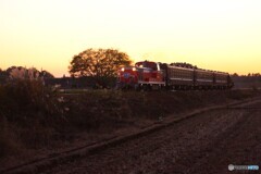 夕暮れのDE10牽引列車！