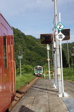 大白川駅列車交換パートⅠ