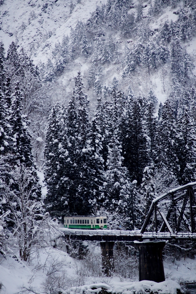 只見線第４橋梁の何時もとは違うカット！