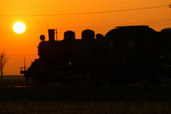 残念な夕陽シルエット