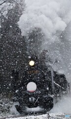 ばんえつ物語号　咲花駅を出発後のダッシュ！