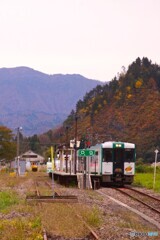 只見駅待機中！