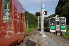 大白川駅列車交換パートⅡ