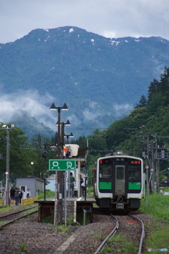 只見駅　バックビュー！