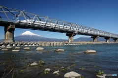 東海道新幹線　富士川橋梁！