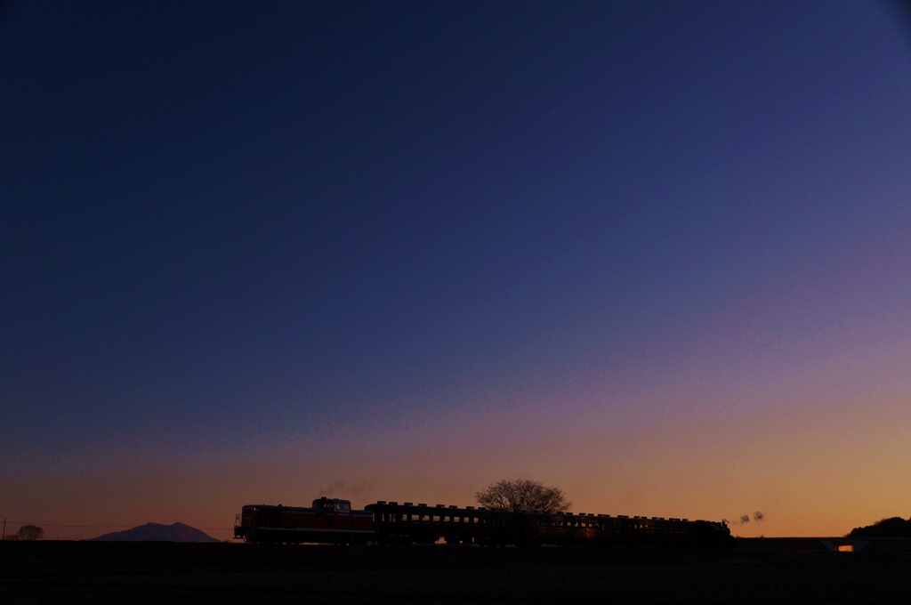 グラデーションの夕焼け