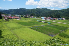 長閑な田園風景を風っこ号が走る！