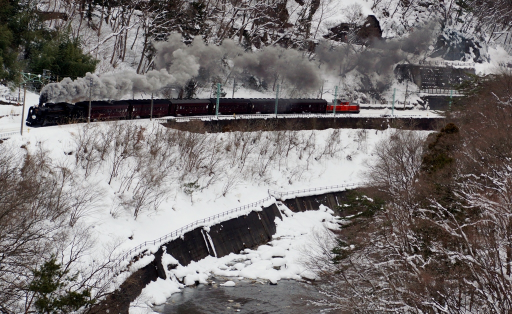 水上諏訪峡の雪景色②