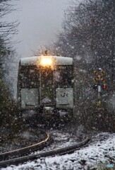 雪の中の撮影キハ110！