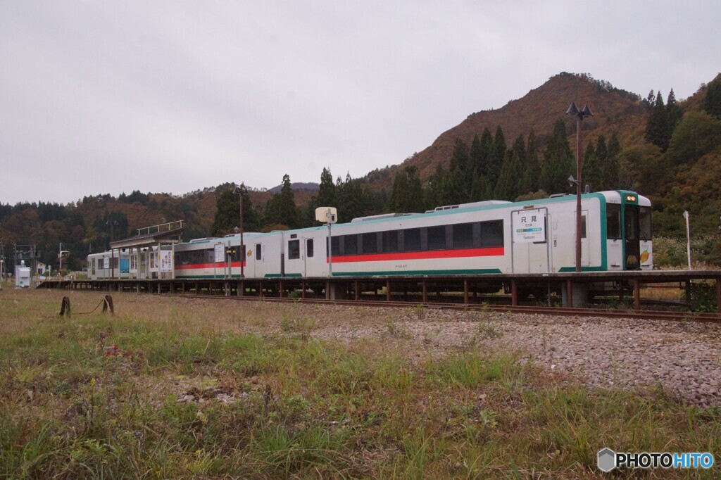 只見満喫号只見駅待機中！