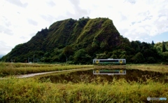 只見線　入広瀬高町ヶ原　水鏡！