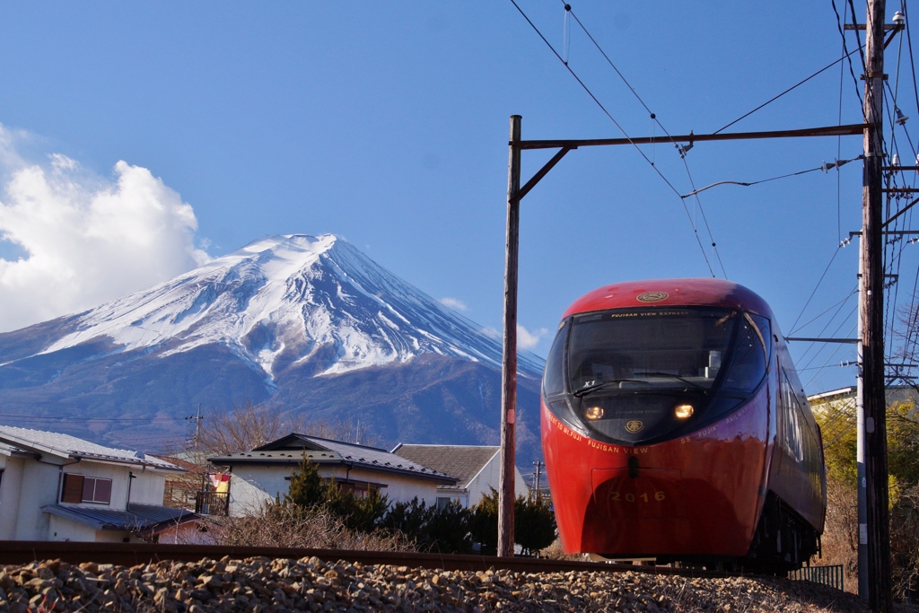 富士急行フジサンビュー特急と富士山！