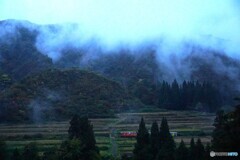 只見線　何時もの踏切！