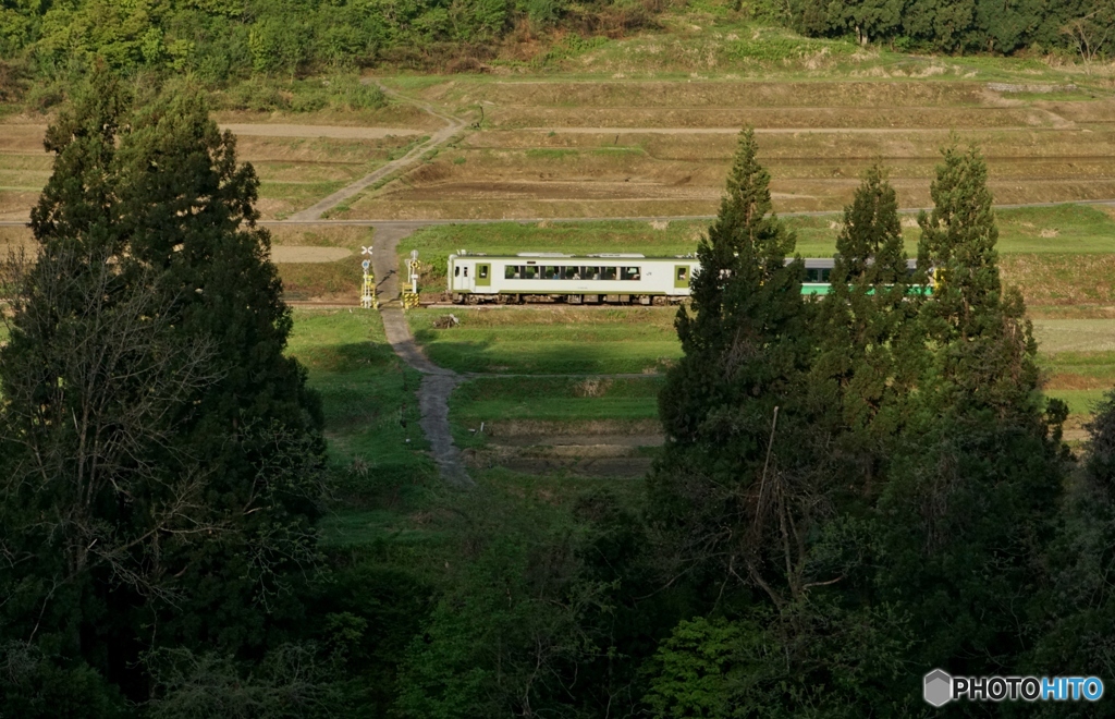 只見線　入り小屋踏切！