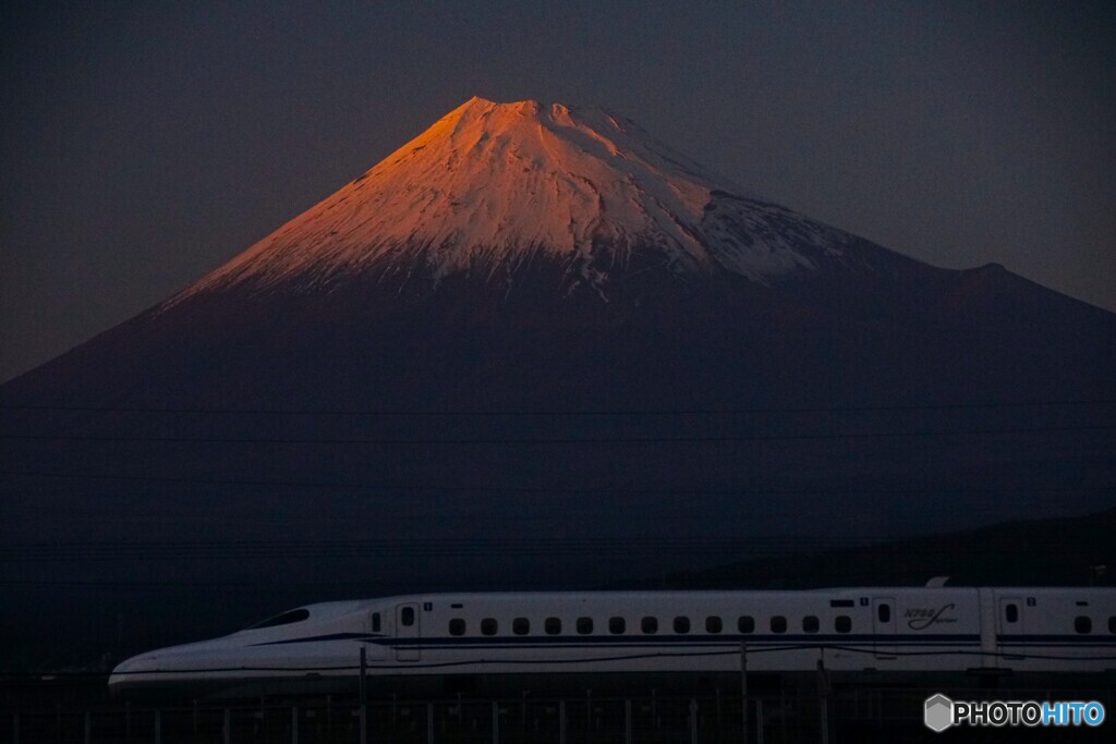 紅富士と新幹線！