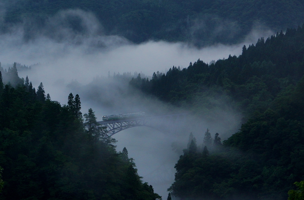只見線第１橋梁の夕景
