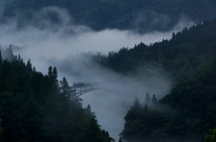 只見線第１橋梁の夕景