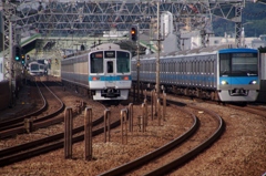 平日ラッシュ時に見た4本の電車！