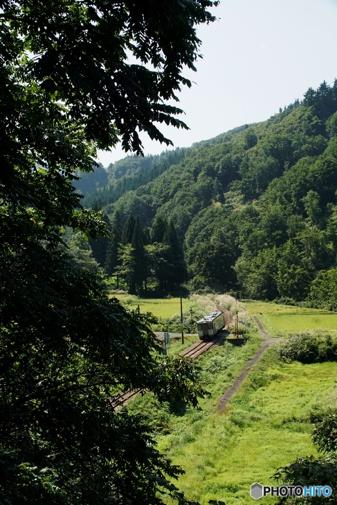 只見線の山間風景！